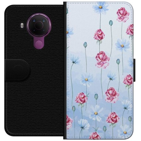 Kompatibelt Lommeboketui til Nokia 5.4 Petal Reverie Sky Blue