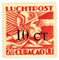 Curacao - Hulpuitgifte 1934 Opdruk 10 ct (LP17, ongebruikt)