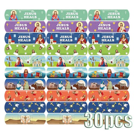 10/30/60 st Jesus Religion Änglar Lamm Kors Mönster Plåster Västeuropeisk och Amerikansk Stil Patch Strips Vattentät Adhesi[HK]