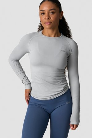 ICANIWILL - Define Seamless Long Sleeve Light Grey - Oberteile - Damen - ICIW
