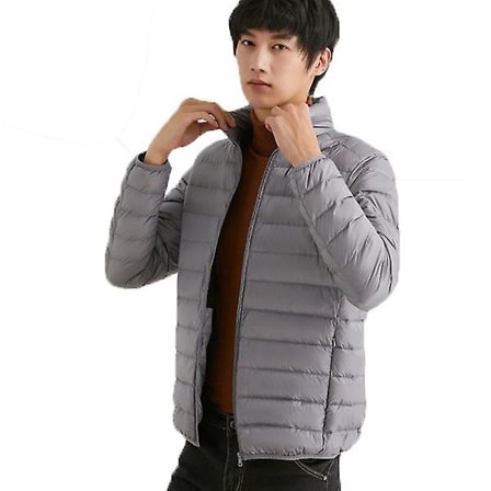 Pakkbar pufferjakke for menn, isolert dunjakke, lett vinterjakke