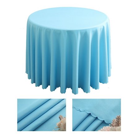 Rund polyesterdug, maskinvaskbar - søblå