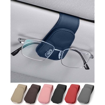 Aurinkolasipidike auton aurinkosuojaan, nahkainen silmälasipidike, silmälasien ripustin lipun korttipidike, autolasien pidike auton visiirin 