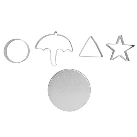 5 Stykker Sukker Candy Pie Form Sæt Rustfrit Stål Cookie og Chokolade Udskærere til Spil Underholdning