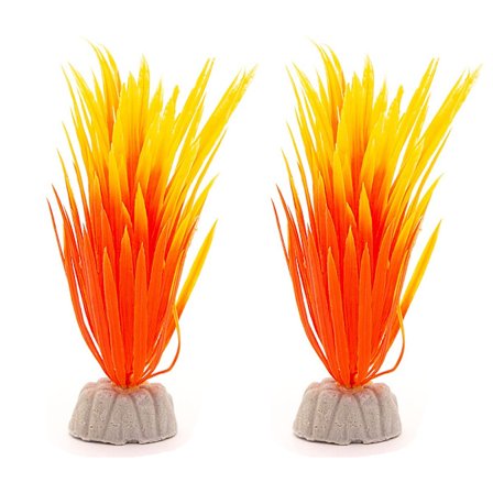 2-pack Akvarieväxt / inredning akvarium - Sjögräs Röd/Orange