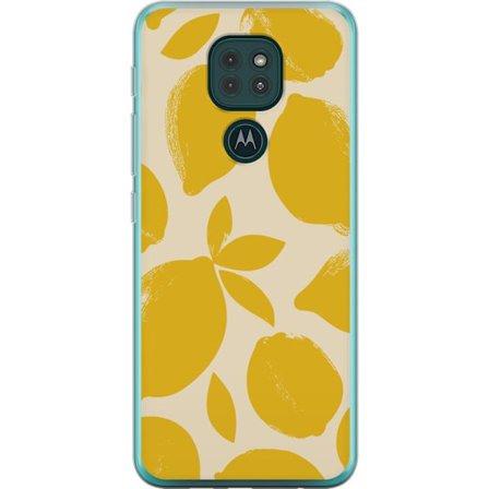 Kompatibelt Mobilskal till Motorola Motorola Moto G9 Play Citrontryck citroner gula citrusfrukt köksmönster sommar design tapet retro stil färsk in