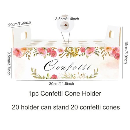Staraise Kraft Papper Bröllop Bricka Konfettikon Stativ Låda Bricka För Bröllopsdekoration Bröllop Konfettikottar Bröllop Papper Kottar