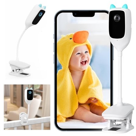 2K Babyalarm – Smart Baby Monitor med Kamera, Lyd, Nattesyn, WiFi, App & Tovejsintercom