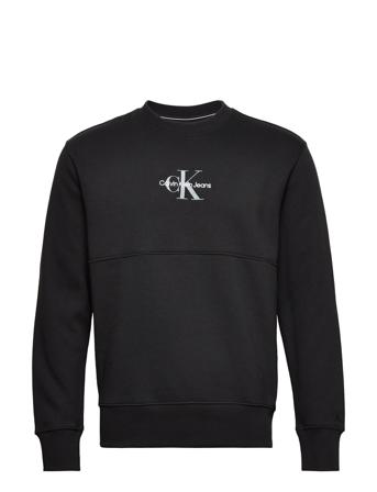 Monogram Logo Crew Neck Sweat-shirt Genser Svart Calvin Klein Jeans