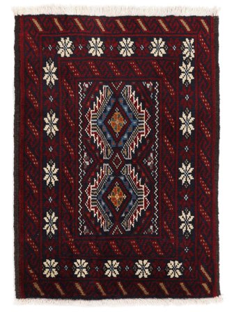 Handgeknoopt Perzisch Beluch Vloerkleed 62X86 Zwart/Bruin