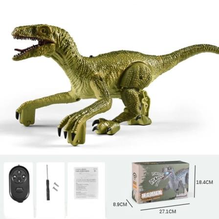 RC Dinosaurie Lekefigur Blå Velociraptor Fjernkontroll Dinosaurie Lekefigurer for Gutter Jurassic World Raptor Dinozauriepresenter for Barn A1-Grønn
