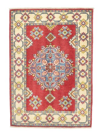 Anudada A Mano Kazak Fine Alfombra 67X93 De Lana Marrón/Beige Pequeño