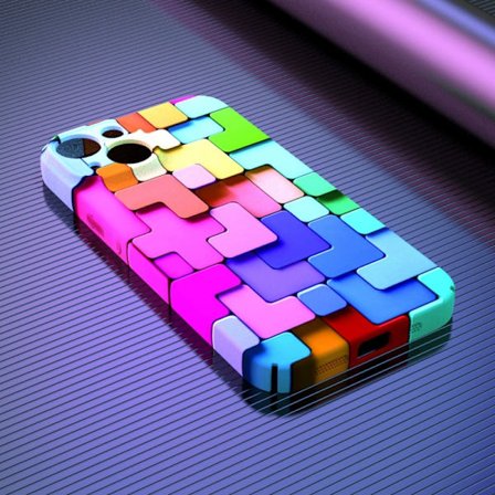 För iPhone Skal - Färgglatt Tetris Hårt Magnetiskt Skal