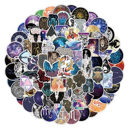 GHYT 100 kpl Tähtikuviot Horoskooppi Tähti Galaxy Jääkiekko Ennustaminen Tarot Tarrat Harajuku Tyyli Tarrat Revontulet Tähtitaivas Tarrat Vinyyli 