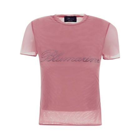Blumarine, Tulle T-Shirt Roze, Dames, Maat:S