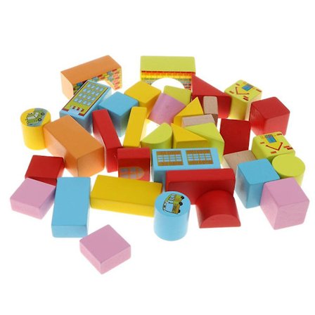 46 kpl Geometriset puiset kognitiiviset lohkot Pinottava lasten pelilelu - Kaupunki