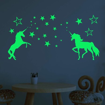 Luminous Unicorn Väggdekal Luminous Häst Väggdekaler Stjärna F