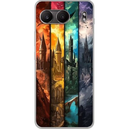 Kompatibelt Mobildeksel til OnePlus OnePlus Nord 4 Fire magiske slott i forskjellige elementfarger, episk fantasikunst med ild vann luft og mørke i d
