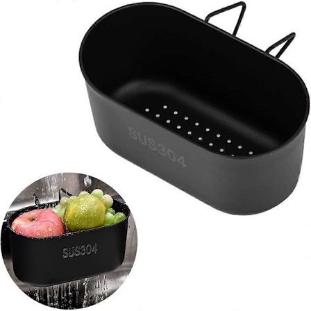 Vask Afløbssi Kurv Rustfrit Stål Køkken Madsi Vask Si Kurv til Filter Køkkenaffald & Vask Grøntsager Frugter (FMY) blac B - kroge