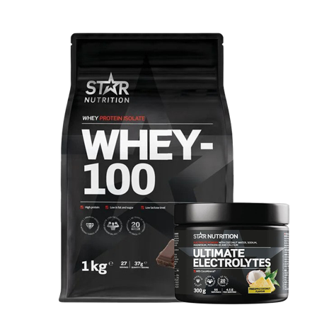 Whey-100 Vassleprotein 1 kg + Ultimate Electrolytes 300 g