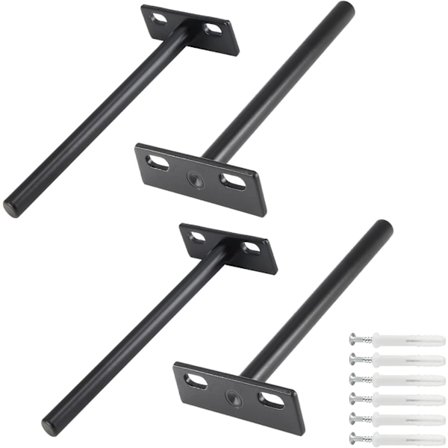 4 stk. 5 tommers flytende hyllebraketter, usynlig metallhylle