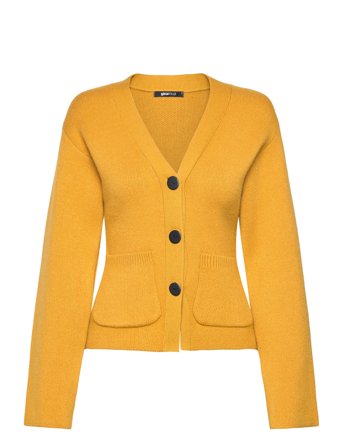 Gina Tricot Shaped Knitted Cardigan - Yellow - M