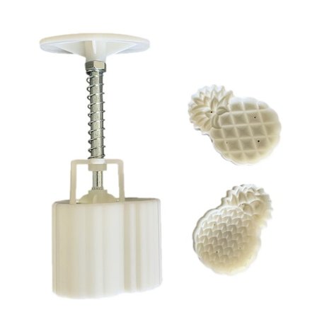 Månkakform i plast 30g Ananasstämpel Kex Kakform DIY Handtryck Fondant Bakverktyg