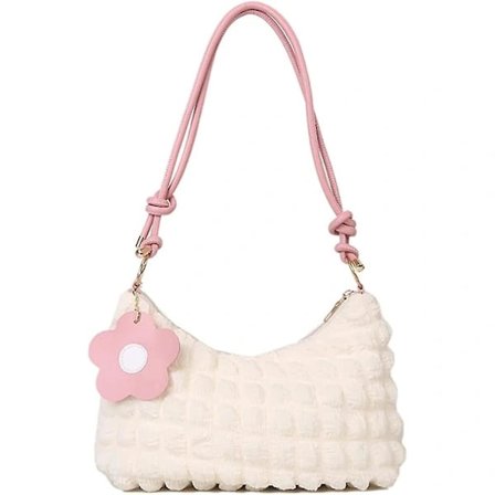 Ifeng Håndveske - Trendy Bubble Cloud Tote Bag Estetisk Y2k Plissert Baguetteveske Skulderveske Håndveske