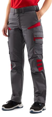 Arbetsbyxor Fristads Dam Byxa 2554 STFP, dam, Grå/Röd Arbetskläder