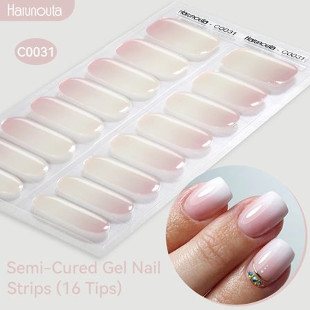 Gradient Auroras Semi-härdade Gel Nagelremsor Glittriga DIY Gel Polish Stickers för Naglar Fungerar med UV/LED Nagellampor