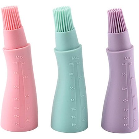 3 stk. Silikone Olieflaske Børste, Genopfyldelige Varmebestandige Konditorpensler, Oliebørste Madlavning Bagning Pandekage BBQ Penselværktøj