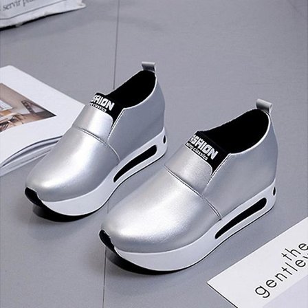 Casual Platform Dam Sport Flock Slip-on Sneakers