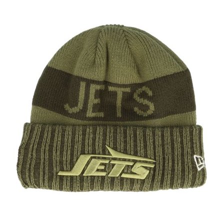 New Era - NFL Grön cuff Beanie - New York Jets NFL Salute To Service Green Knit Cuff @ Hatstore