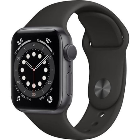 Apple Watch Series 6 GPS - 40mm Harmaa alumiinikuori - Musta ranneke (2020) - Kunnostettu - Hyvässä kunnossa - Refurbished Grade C