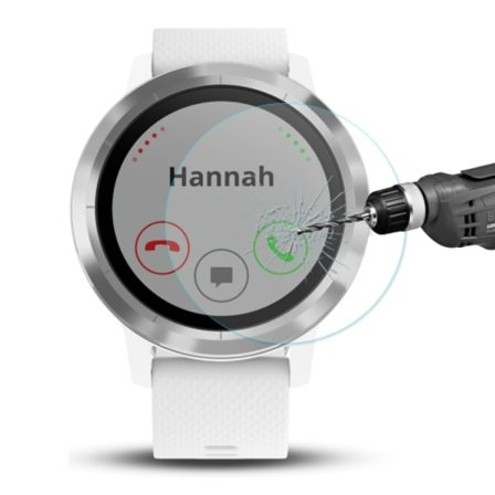 Hat-Prince 0,2 mm 9H 2,15D Curved Edge Härdat glasfilm för Garmin Vivoactive 3 tränare