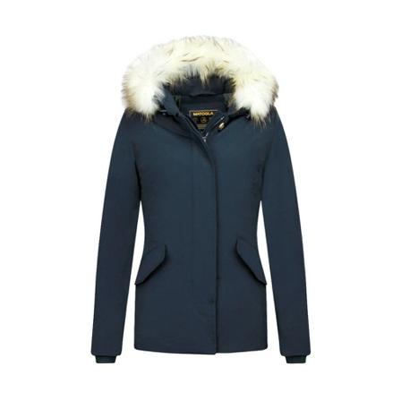 Matogla Exklusiv trendig Fur Kappa - Wooly Jacka Kort - 5897B blå, Dam Vinterjackor, Dam, Storlek: L