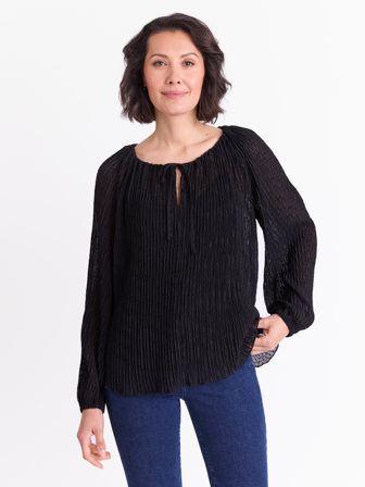 MATCH - Lacey bluse - Va Vite - Str. 46 - Dame - Skjorter & Bluser - Svart - 50% polyeseter - resirkulert, 50% polyester