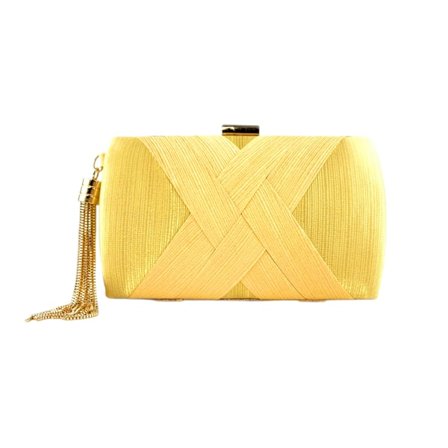 Kvinners Aften Clutch Vesker Silke Sateng Fest Håndvesker Brud Bryllup Punger med Kvast Pendan