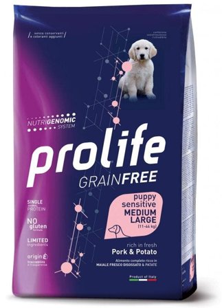 Prolife Dog Grain Free Sensitive Pork & Potato Cibo Secco Per