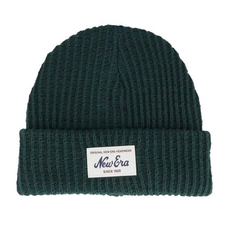 New Era - Grön Beanie - Short Beanie Waffle Dark Green Cuff @ Hatstore