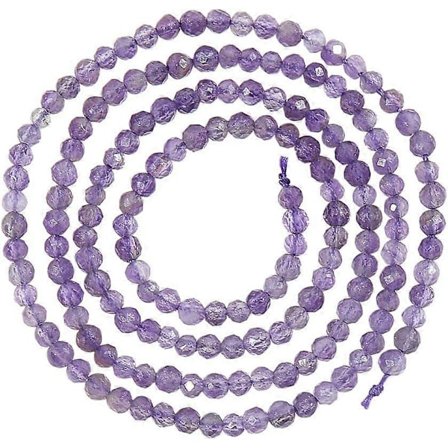 Noin 180-210 kpl luonnon ametistihelmiä 2mm Faceted Round Stone Beads Löysät jalokivihelmet Spacer Beads DIY-askarteluihin Kaulakoru Rannekoru Korujen