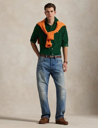Polo Ralph Lauren Custom Fit Corduroy Shirt - Green - S