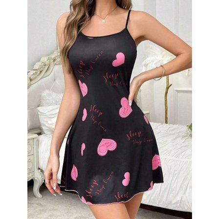 Populære sommer nyankomne pyjamaser dame kattetrykk sele nattkjole ny 12