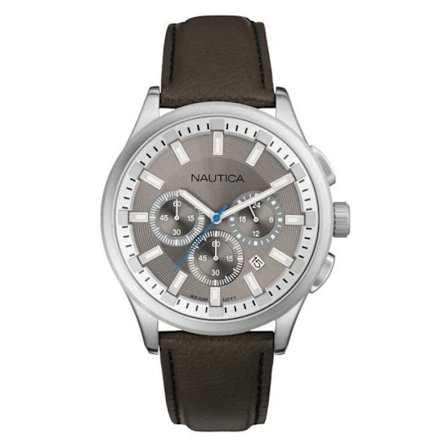 Klocka - NAUTICA - A16693G NCT 17 - Kvarts - Analog - Grå Läder - Herr