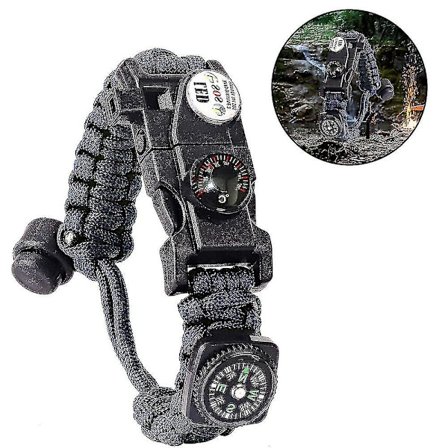 Justerbart armbånd, 7-kjerne 5-i-1 nødsportarmbånd utstyrsett