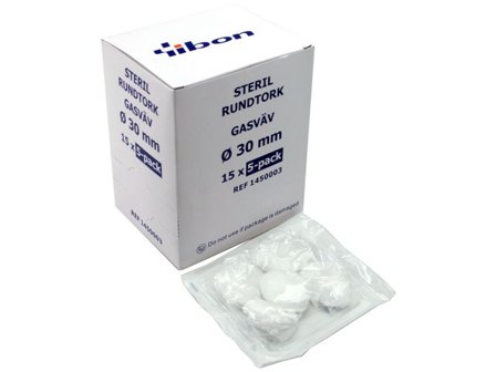 yibon Rundtork GV steril 5-p 30mm 75/fp - Lyreco - Sjukvård och omsorg - Förband och fixering - Torkar