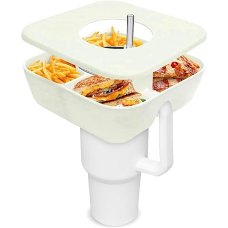 Snackskål för Cup med Lock, Återanvändbar Snackring Av Silikon för Tumbler, Snackbricka för Cup-tillbehör, Snackhållare för Cup