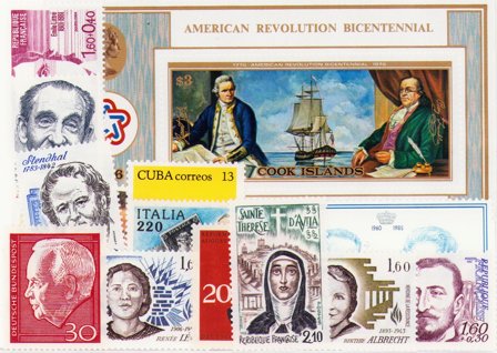 Berømte personer - Frimærkepakke - Postfrisk