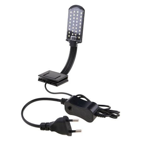 LED Aquarium Clamp Light Clip on Fish for Tank Lampa Vit & Blå Belysning Perfekt för vattenväxter Tropisk fisk tillväxt