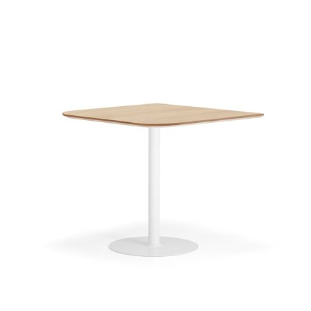 Barbord METRIC, rundade hörn, 1000x1000x900 mm, vit/ek